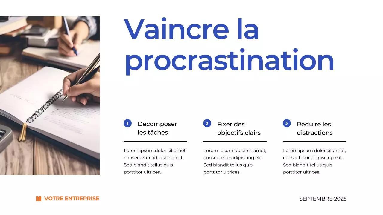 Plan de gestion du temps bleu simple Matériel d'étude