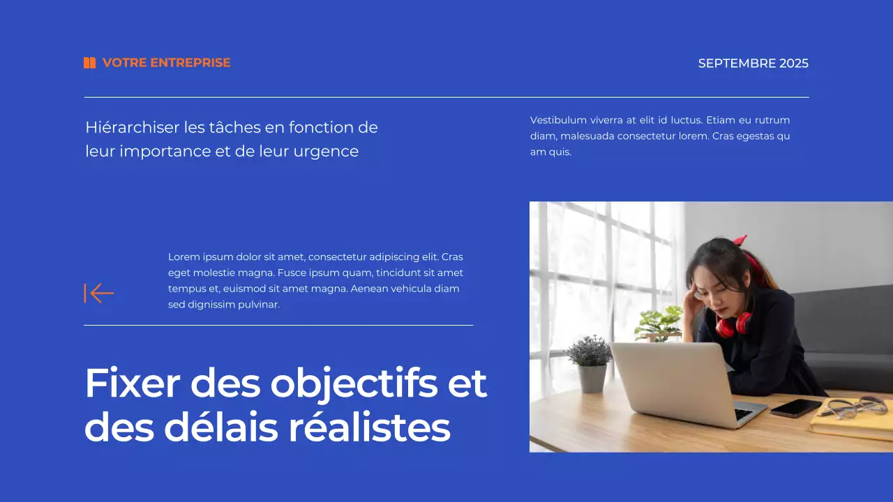 Plan de gestion du temps bleu simple Matériel d'étude