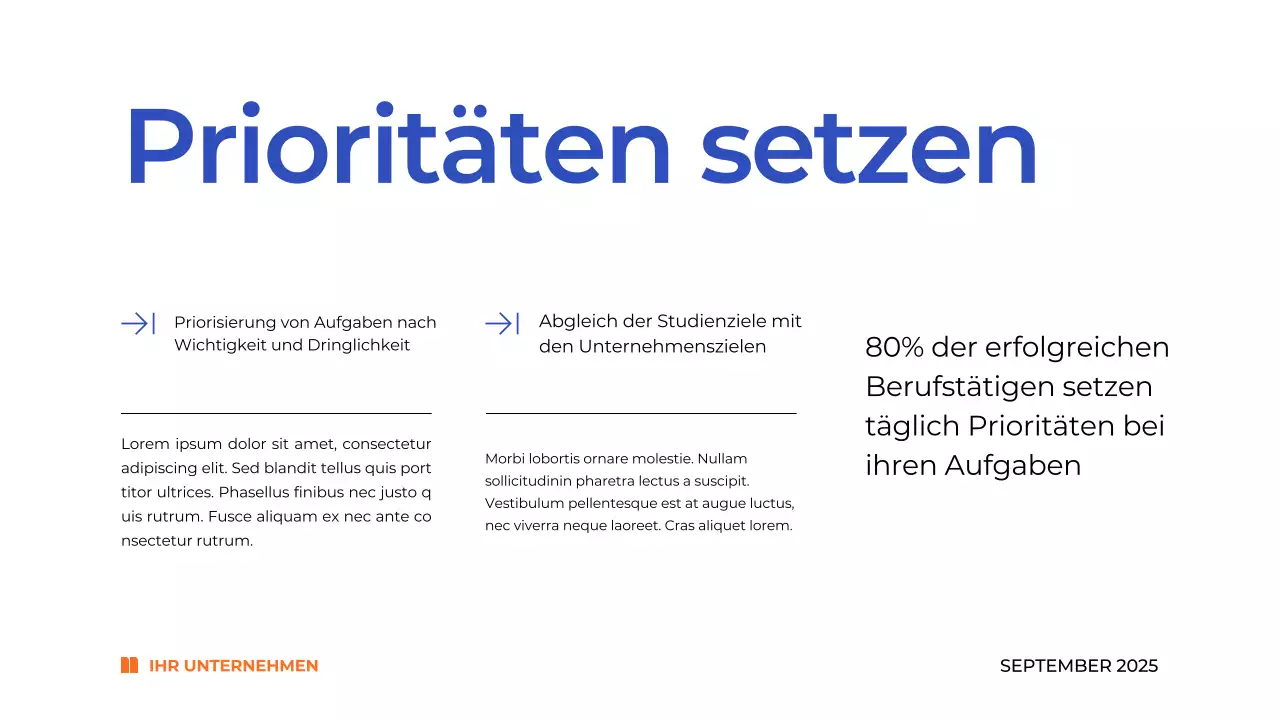 Blue Simple Time Management Plan Studienmaterialien