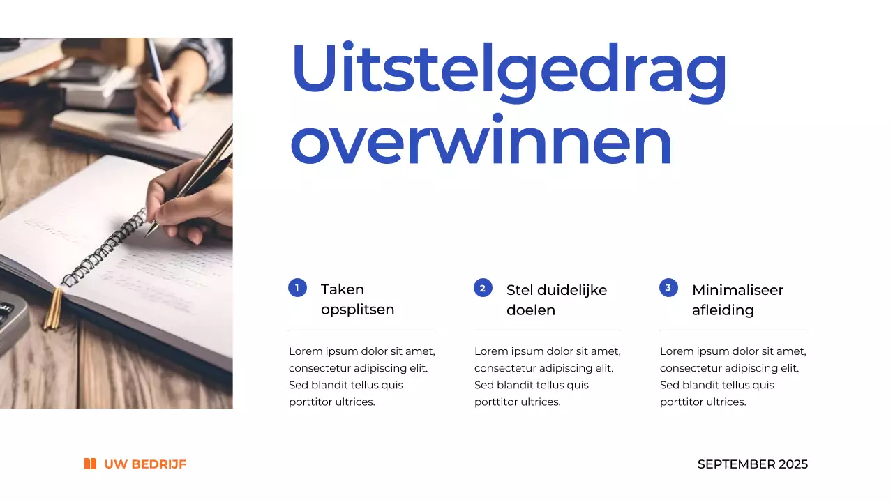 Blue Simple Time Management Plan Studiemateriaal