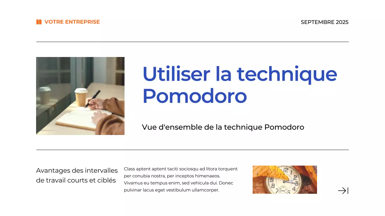 Plan de gestion du temps bleu simple Matériel d'étude