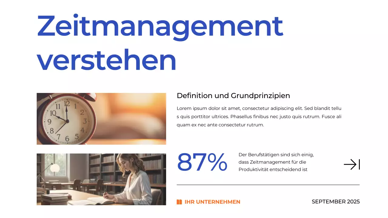 Blue Simple Time Management Plan Studienmaterialien