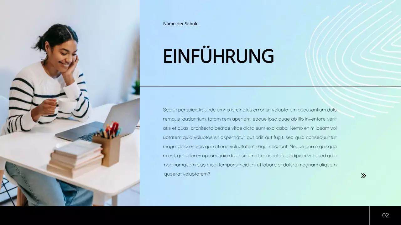 Grüner und blauer moderner Studienplan Unterrichtsmaterial