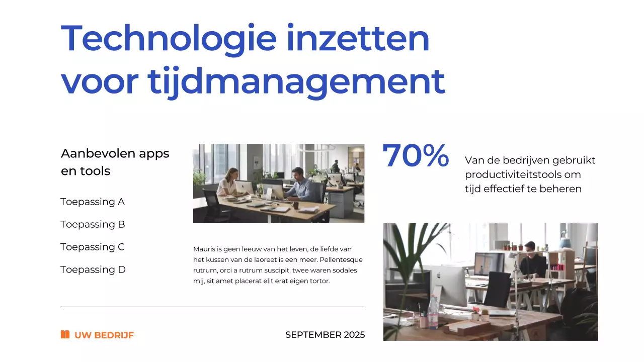 Blue Simple Time Management Plan Studiemateriaal