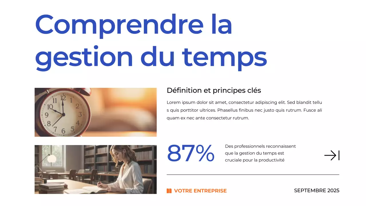 Plan de gestion du temps bleu simple Matériel d'étude