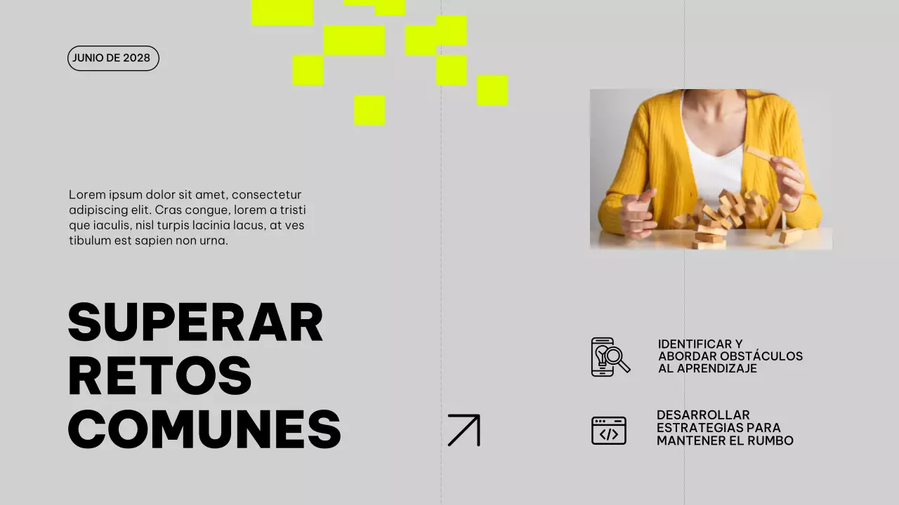 Material de clase del plan de estudio de mejora de las tendencias gris y lima