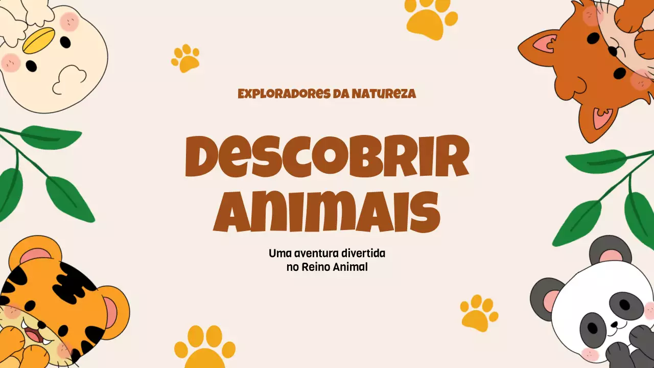 Animação Bege Materiais de estudo sobre a descoberta dos animais