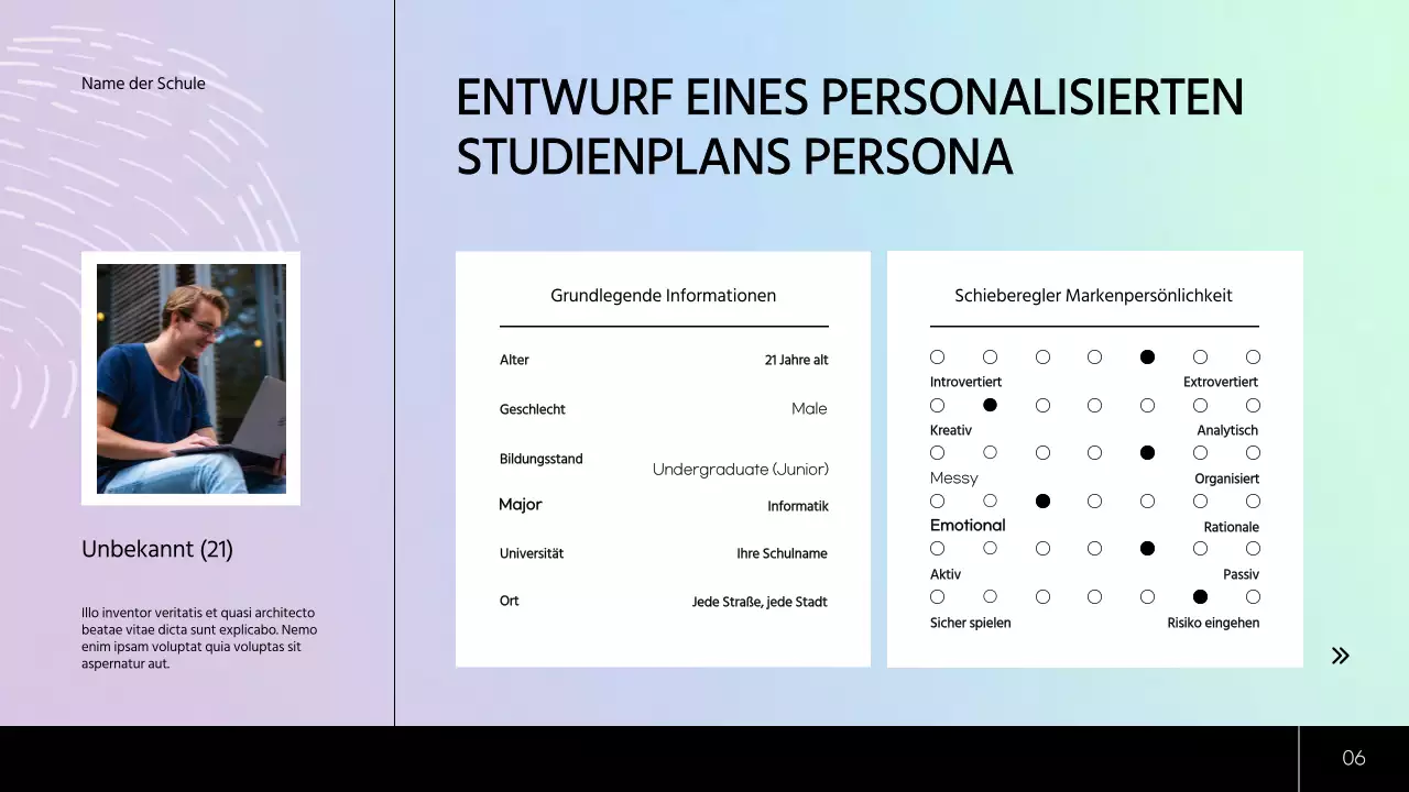 Grüner und blauer moderner Studienplan Unterrichtsmaterial