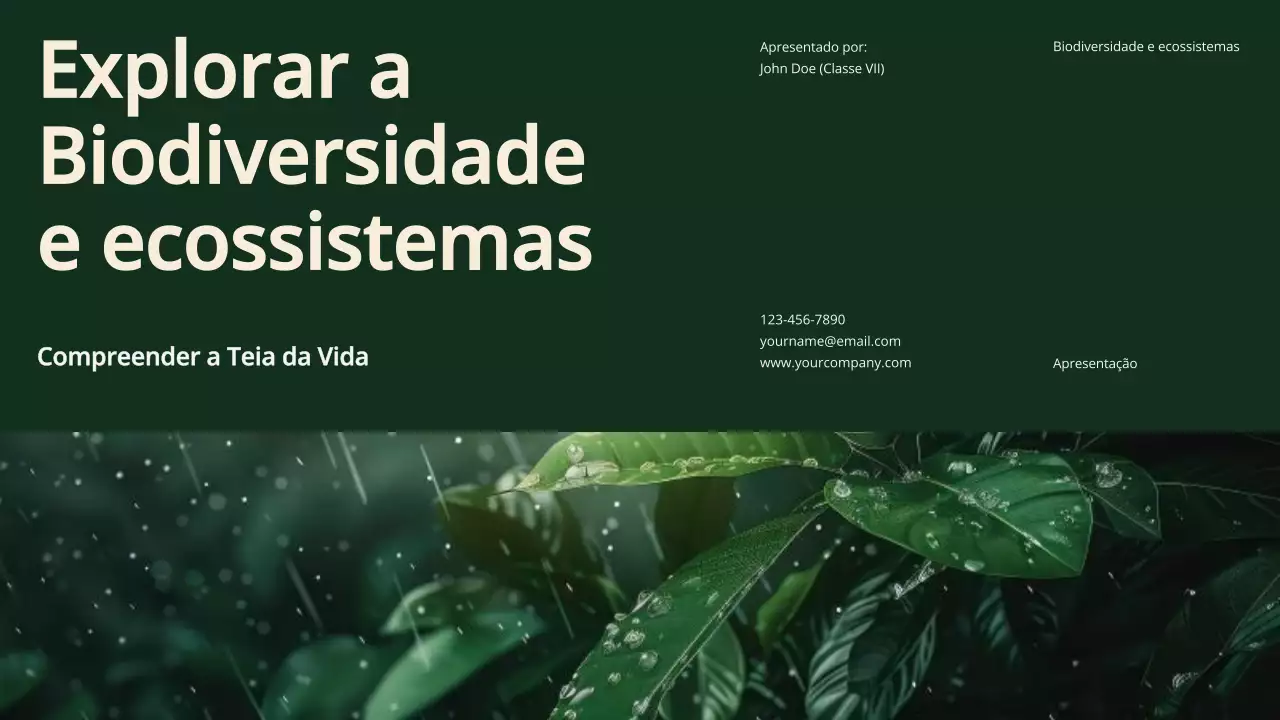Material de estudo sobre Biodiversidade e Ecossistemas Verdes e Modernos
