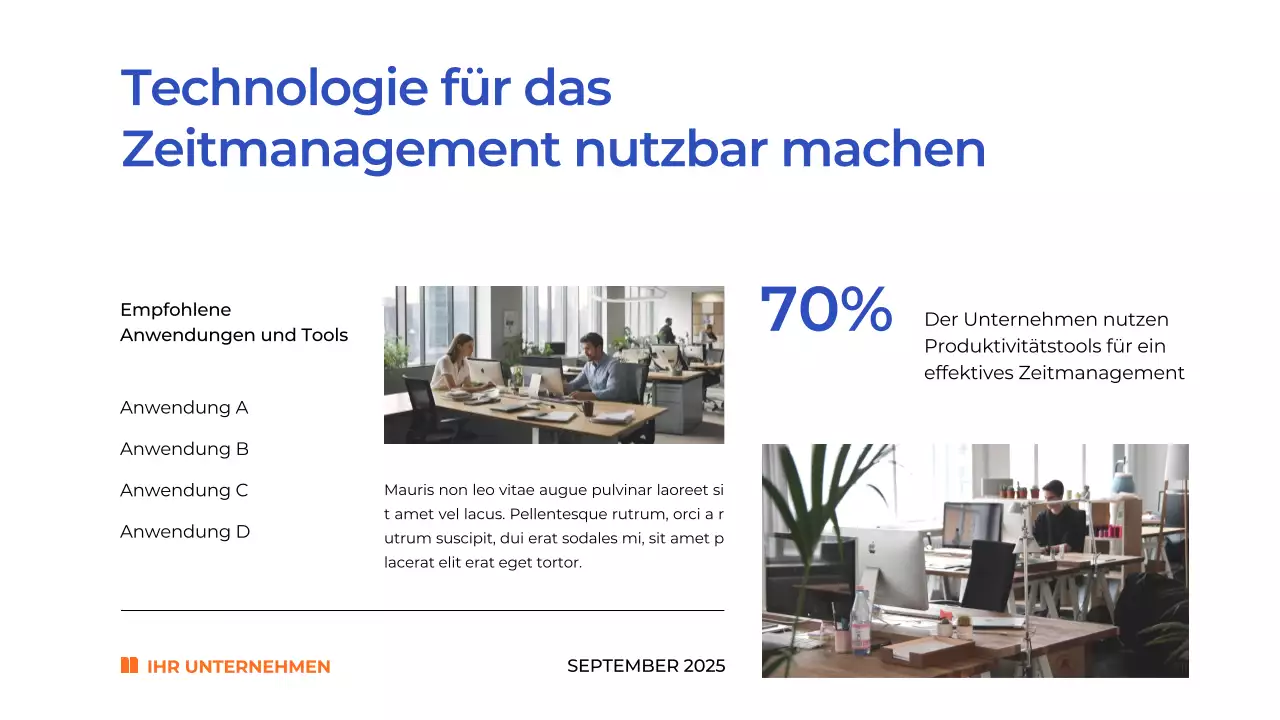 Blue Simple Time Management Plan Studienmaterialien