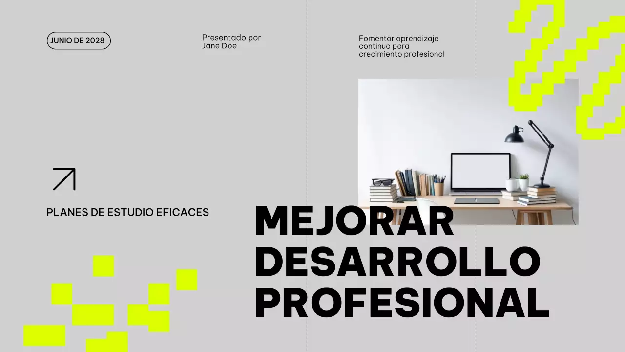 Material de clase del plan de estudio de mejora de las tendencias gris y lima