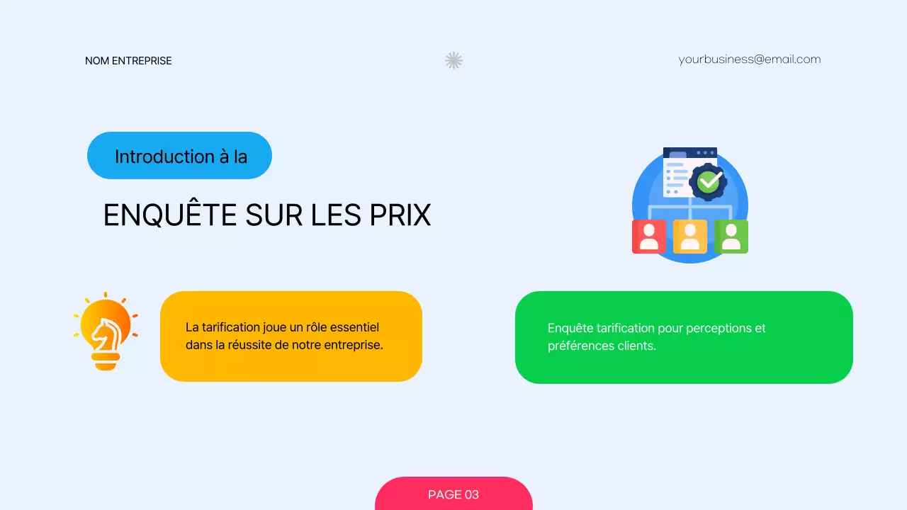 Enquête sur la stratégie de tarification de l'entreprise moderne rouge et verte