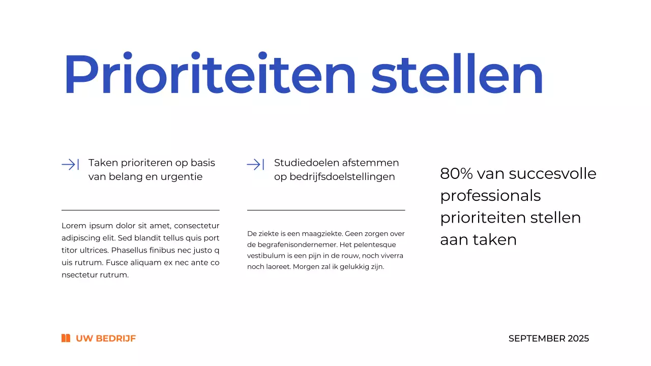 Blue Simple Time Management Plan Studiemateriaal