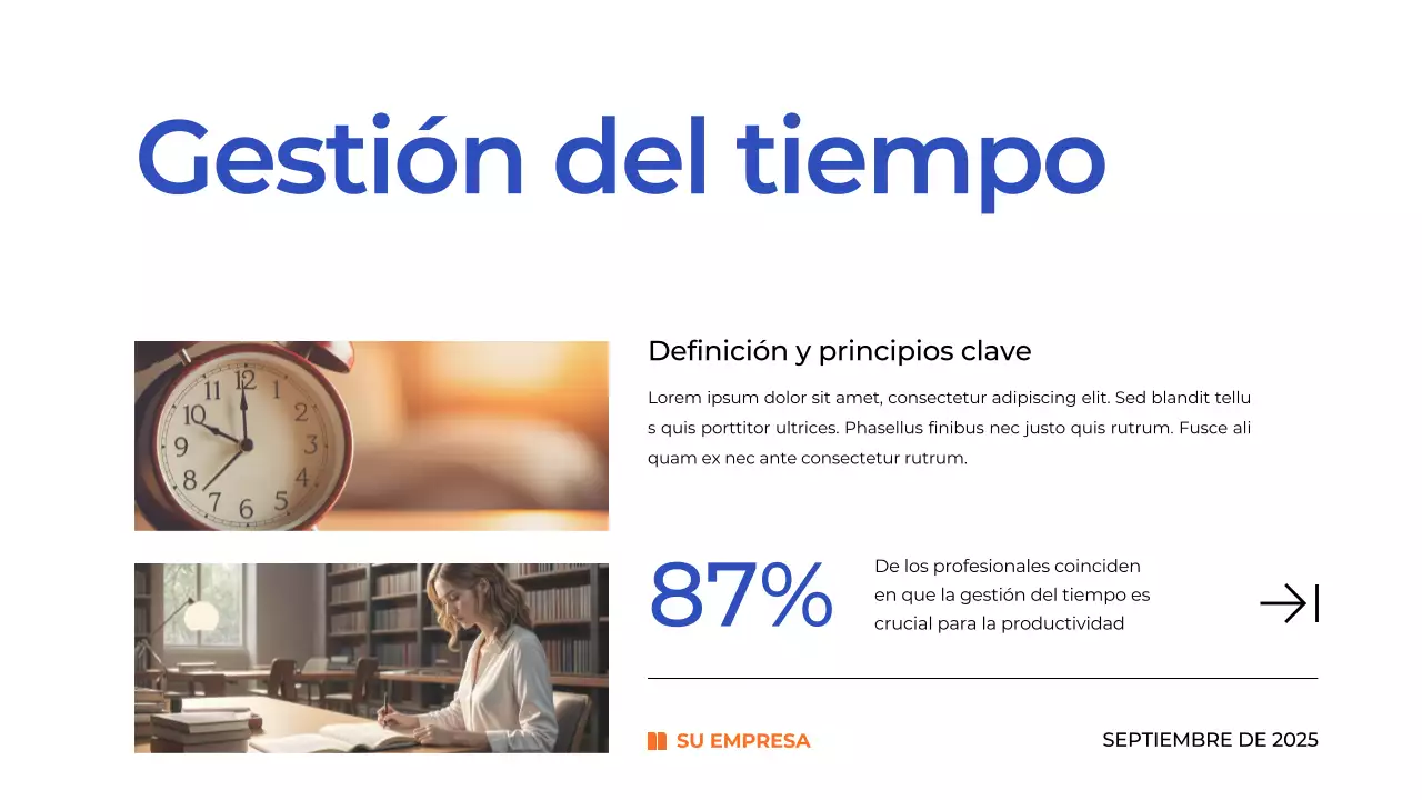 Blue Simple Time Management Plan Material de estudio