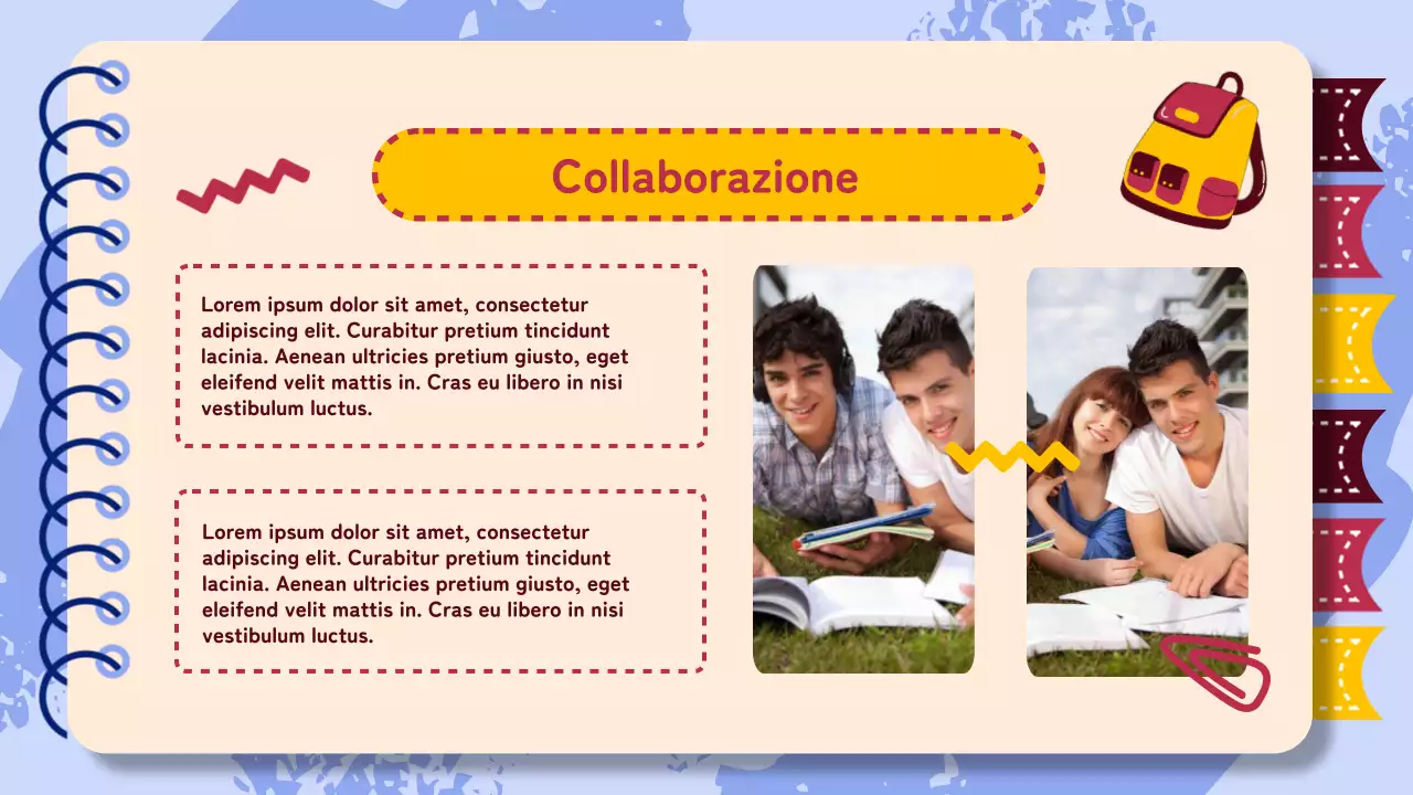 Materiale di studio per il progetto di gruppo di animazione viola