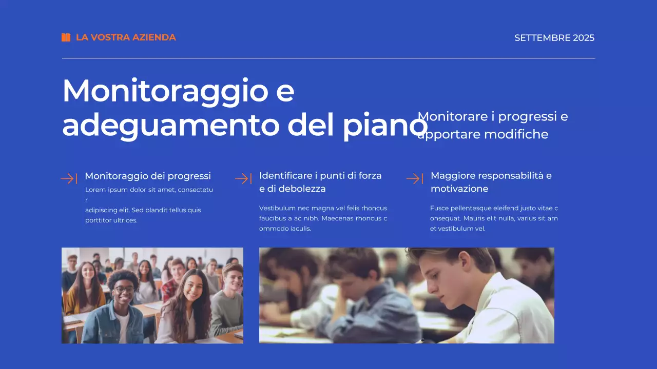 Materiale di studio del Piano di gestione del tempo blu semplice