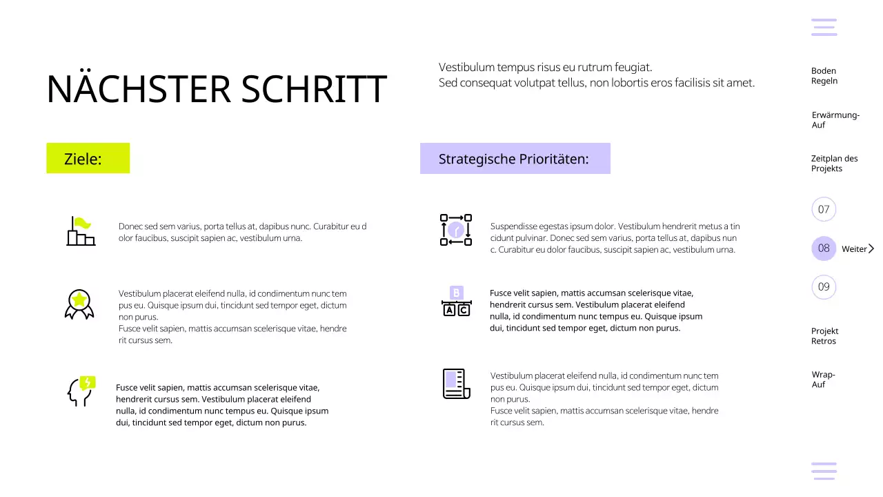 Violett Gelb Modern Einfach Team Retrospektive
