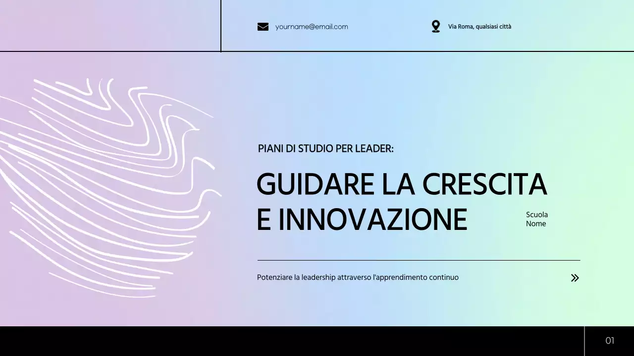 Piano di studio moderno verde e blu Materiale di classe