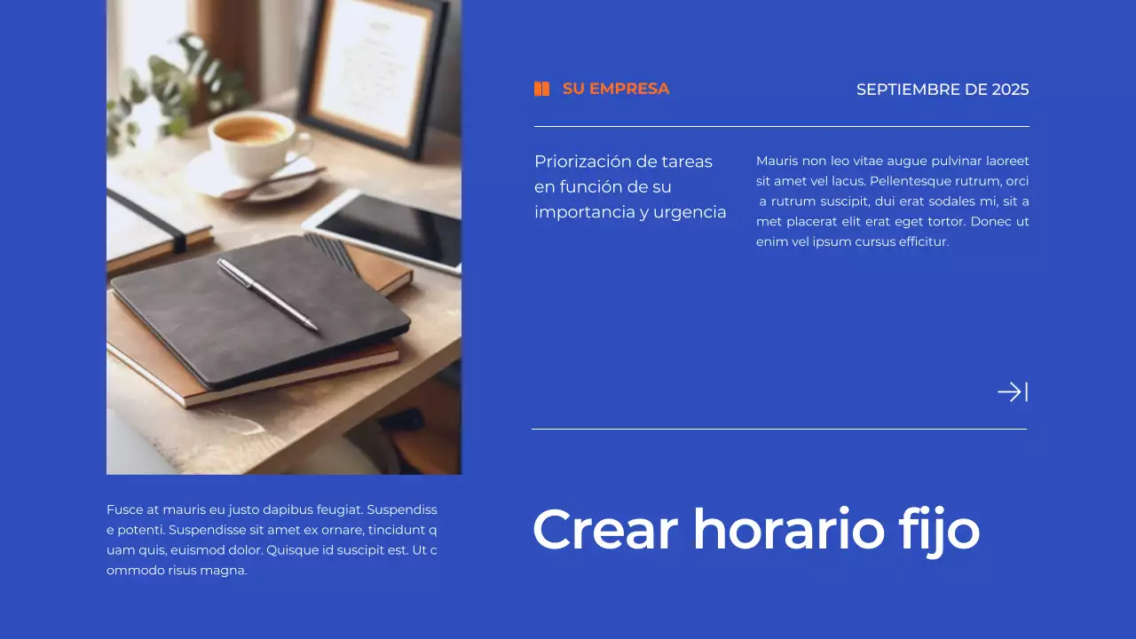 Blue Simple Time Management Plan Material de estudio