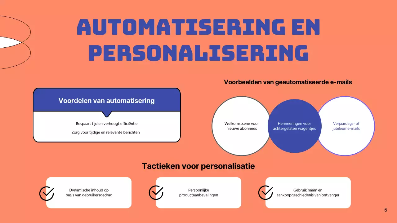 Blauw en oranje eenvoudige e-mailmarketing bedrijfsstrategie