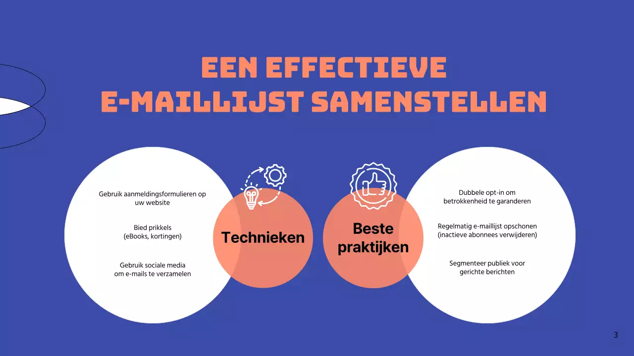 Blauw en oranje eenvoudige e-mailmarketing bedrijfsstrategie