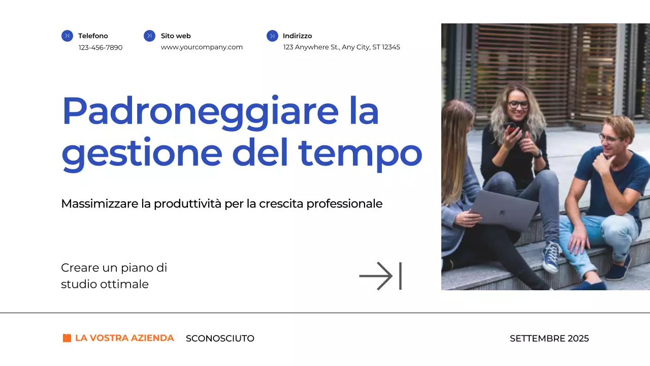 Materiale di studio del Piano di gestione del tempo blu semplice