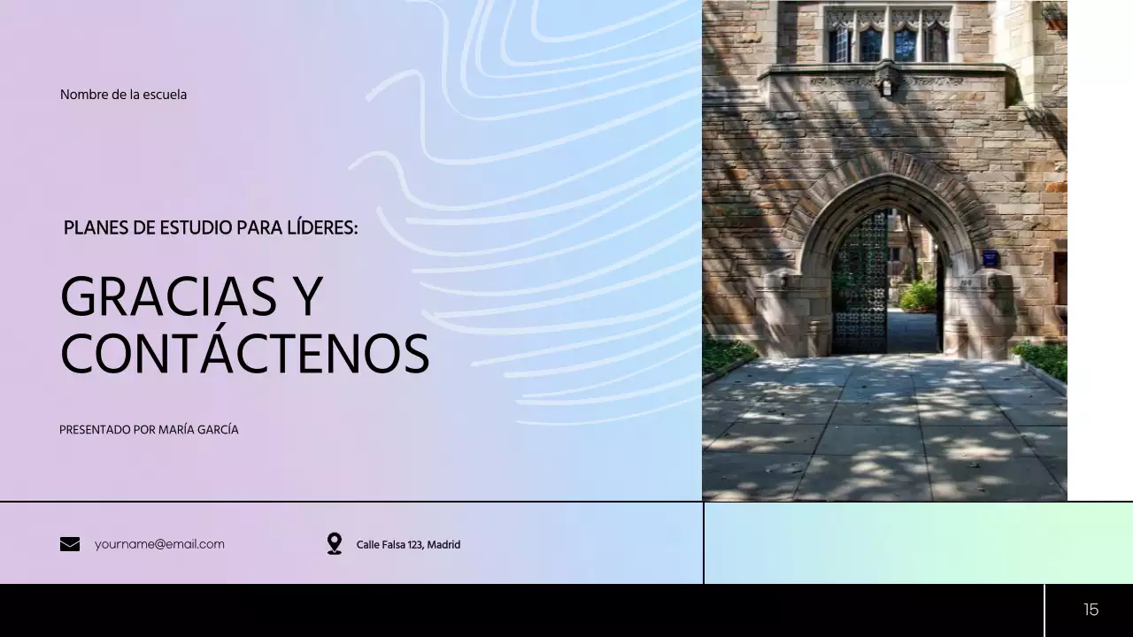 Plan de estudio moderno verde y azul Material de clase