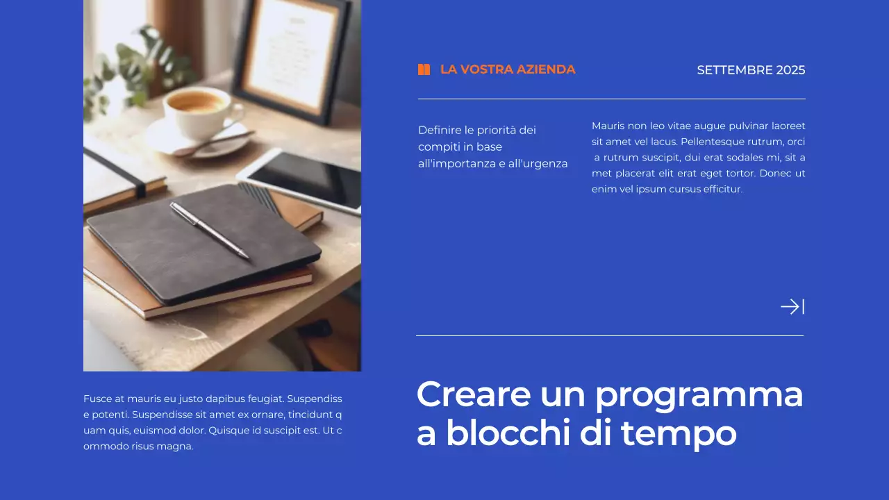 Materiale di studio del Piano di gestione del tempo blu semplice
