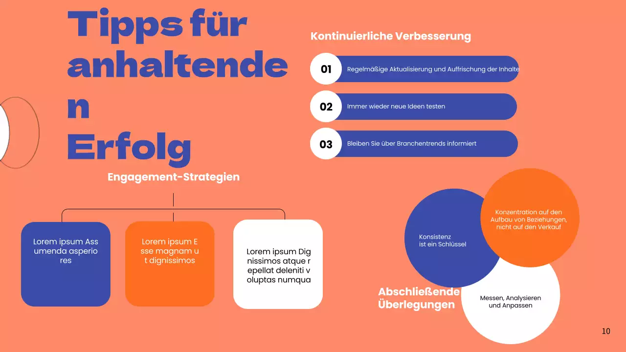 Blaue und orangefarbene einfache E-Mail-Marketing-Geschäftsstrategie