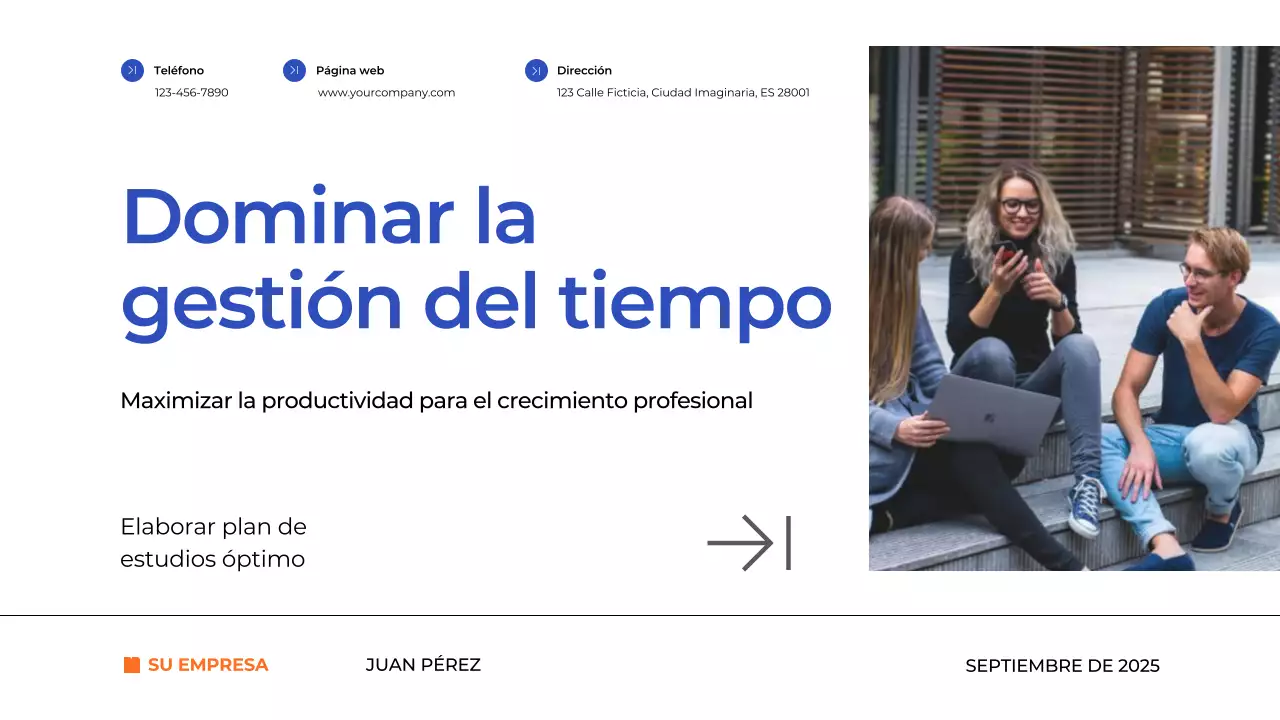 Blue Simple Time Management Plan Material de estudio