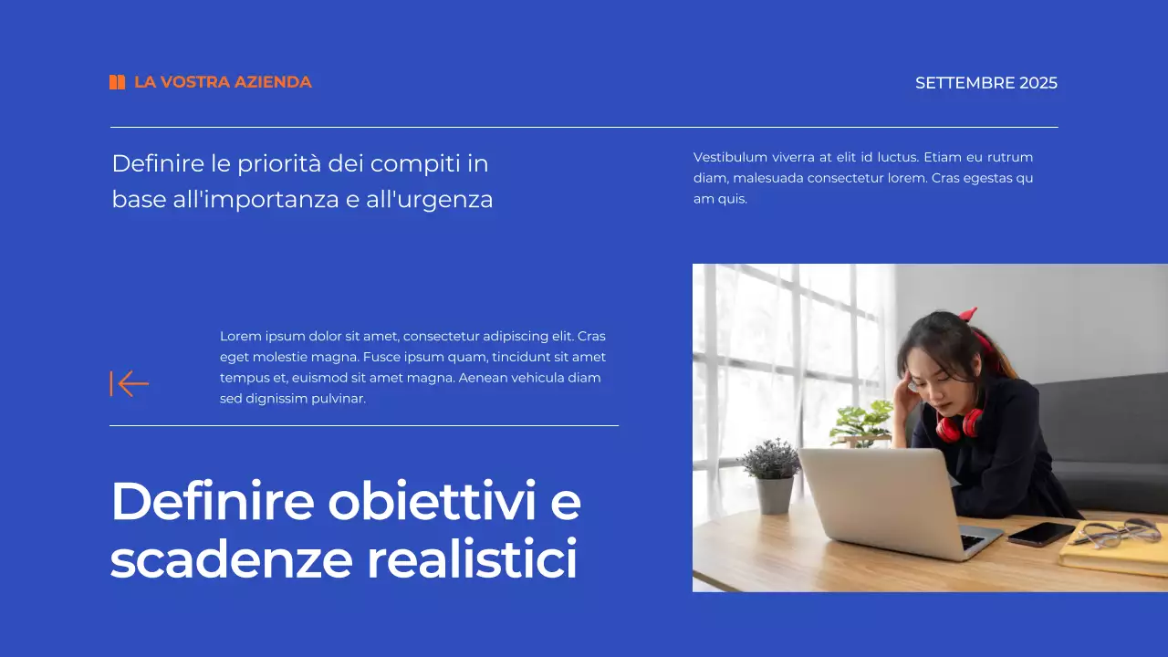 Materiale di studio del Piano di gestione del tempo blu semplice