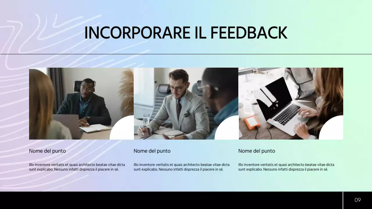 Piano di studio moderno verde e blu Materiale di classe