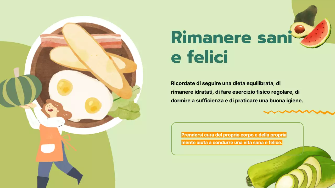 Materiale del corso di nutrizione e vita sana Green Simple