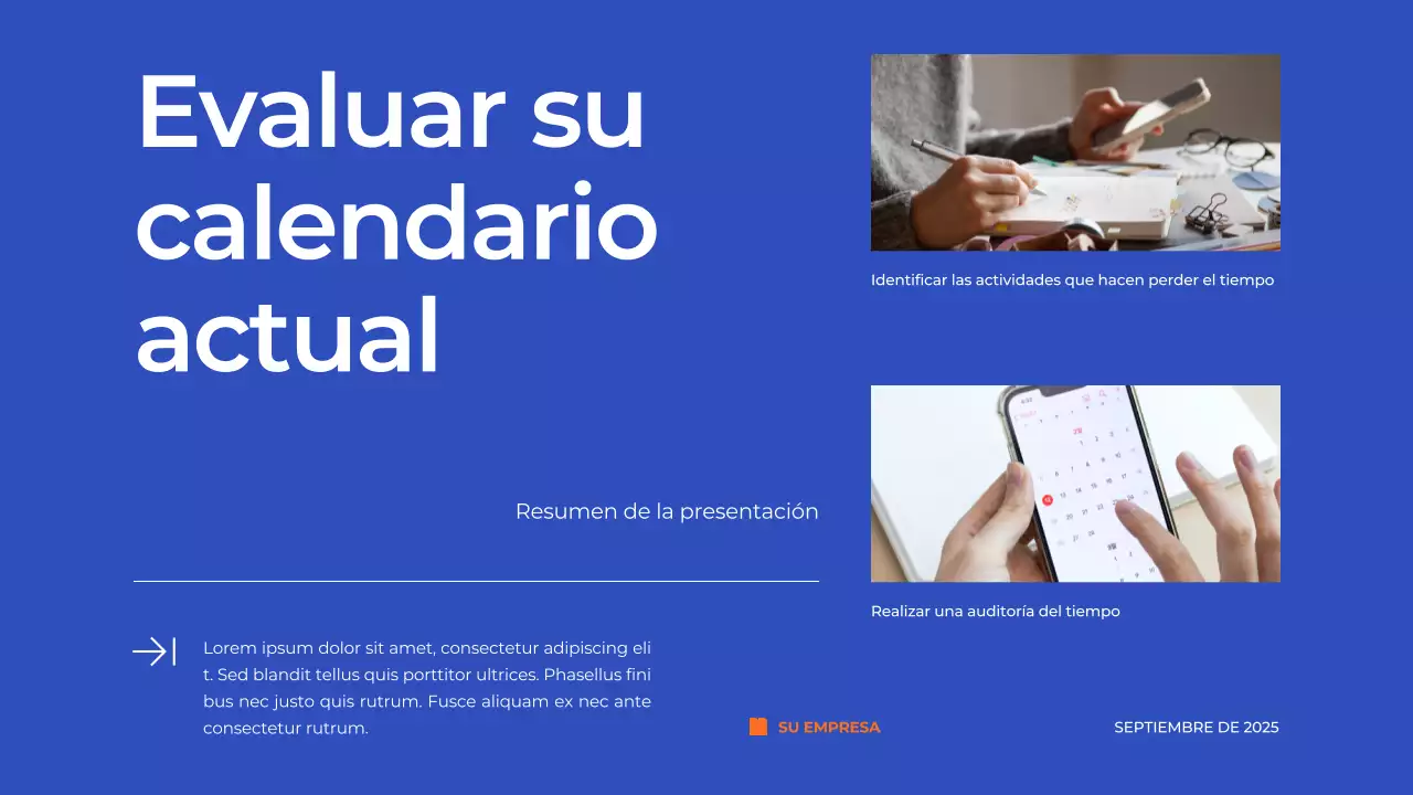 Blue Simple Time Management Plan Material de estudio