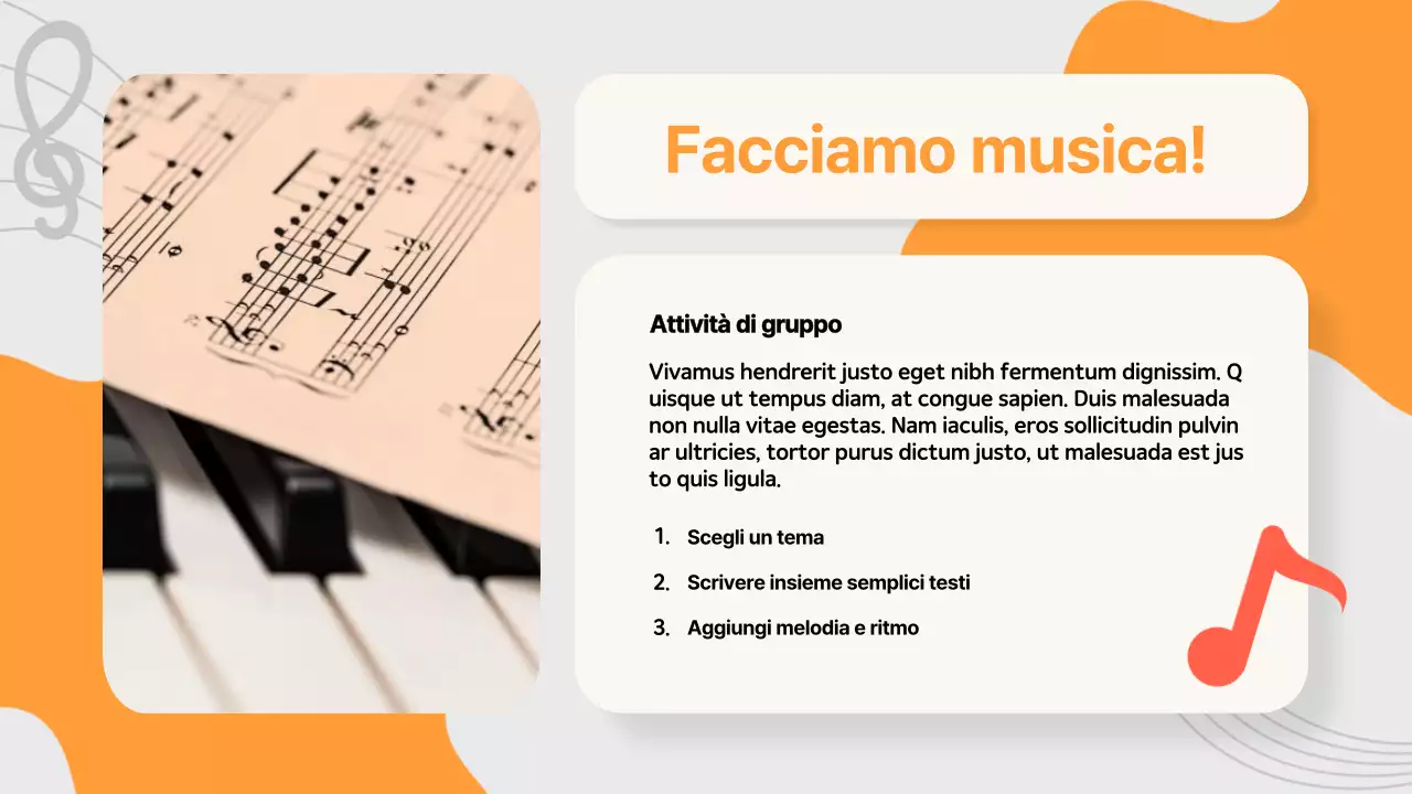 Materiale di studio sui Melody Makers della musica pop viola