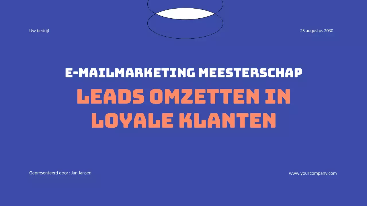 Blauw en oranje eenvoudige e-mailmarketing bedrijfsstrategie
