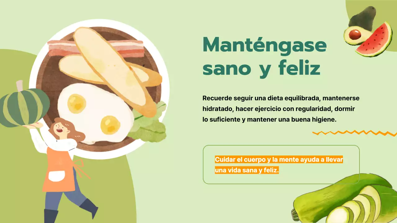 Green Simple Nutrición y Vida Sana Material de clase