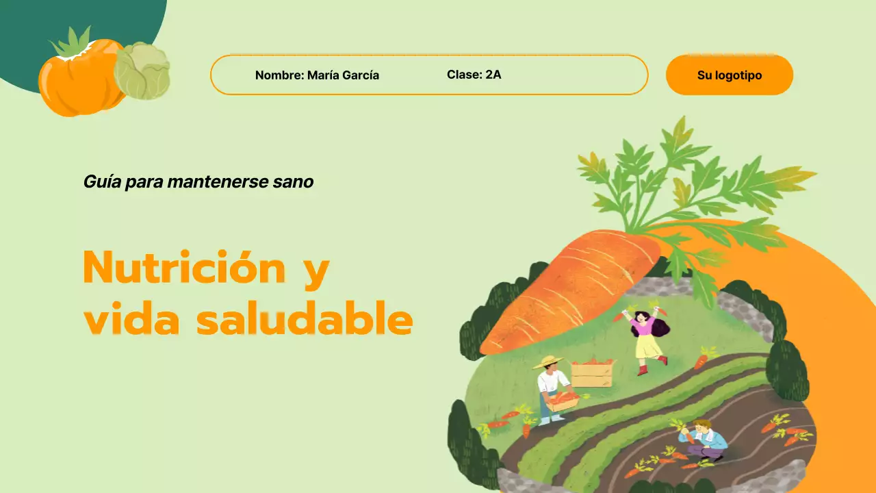 Green Simple Nutrición y Vida Sana Material de clase