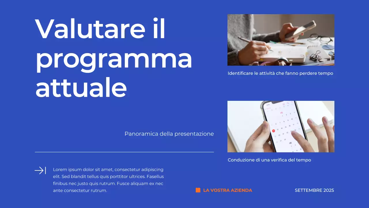 Materiale di studio del Piano di gestione del tempo blu semplice