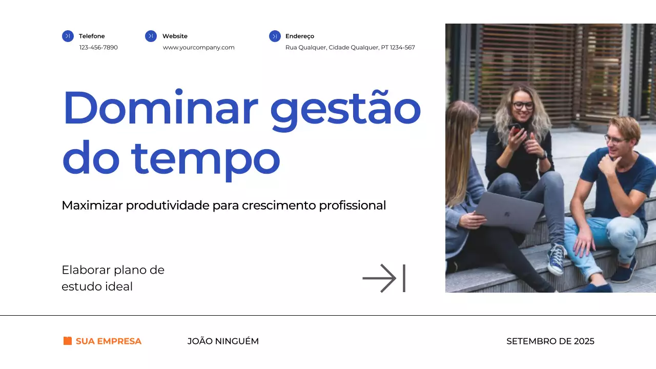 Materiais de estudo do Plano de Gestão do Tempo Simples Azul