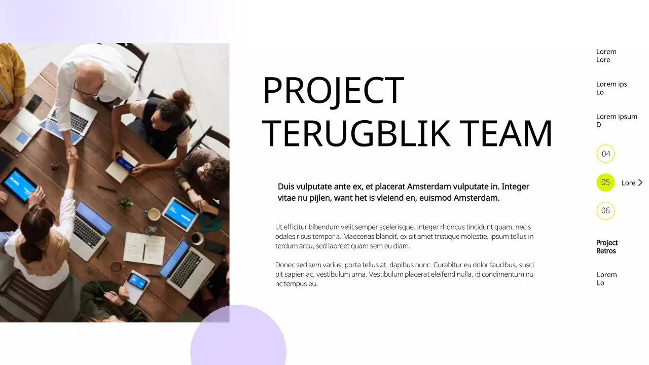 Paars Geel Modern Eenvoudig Team Terugblik