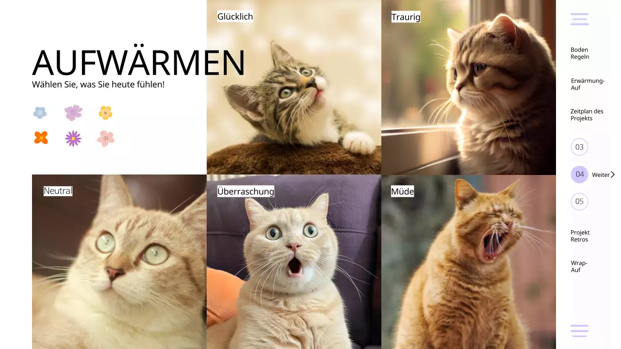 Violett Gelb Modern Einfach Team Retrospektive