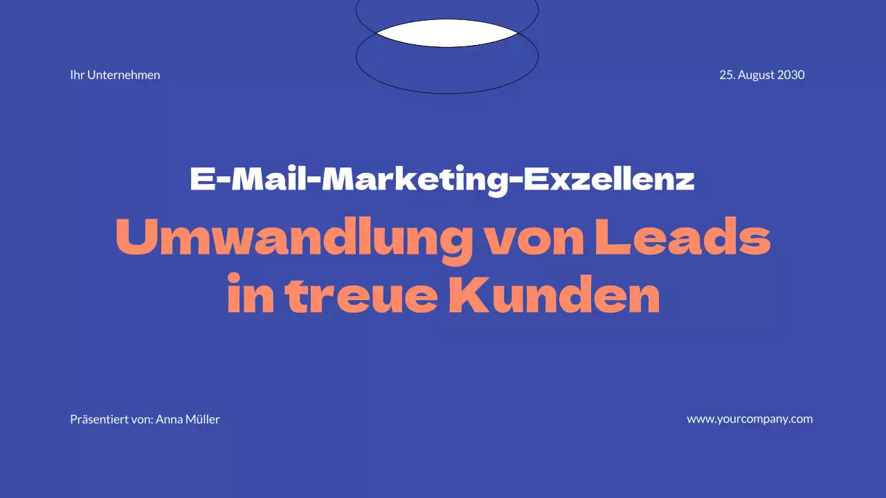 Blaue und orangefarbene einfache E-Mail-Marketing-Geschäftsstrategie