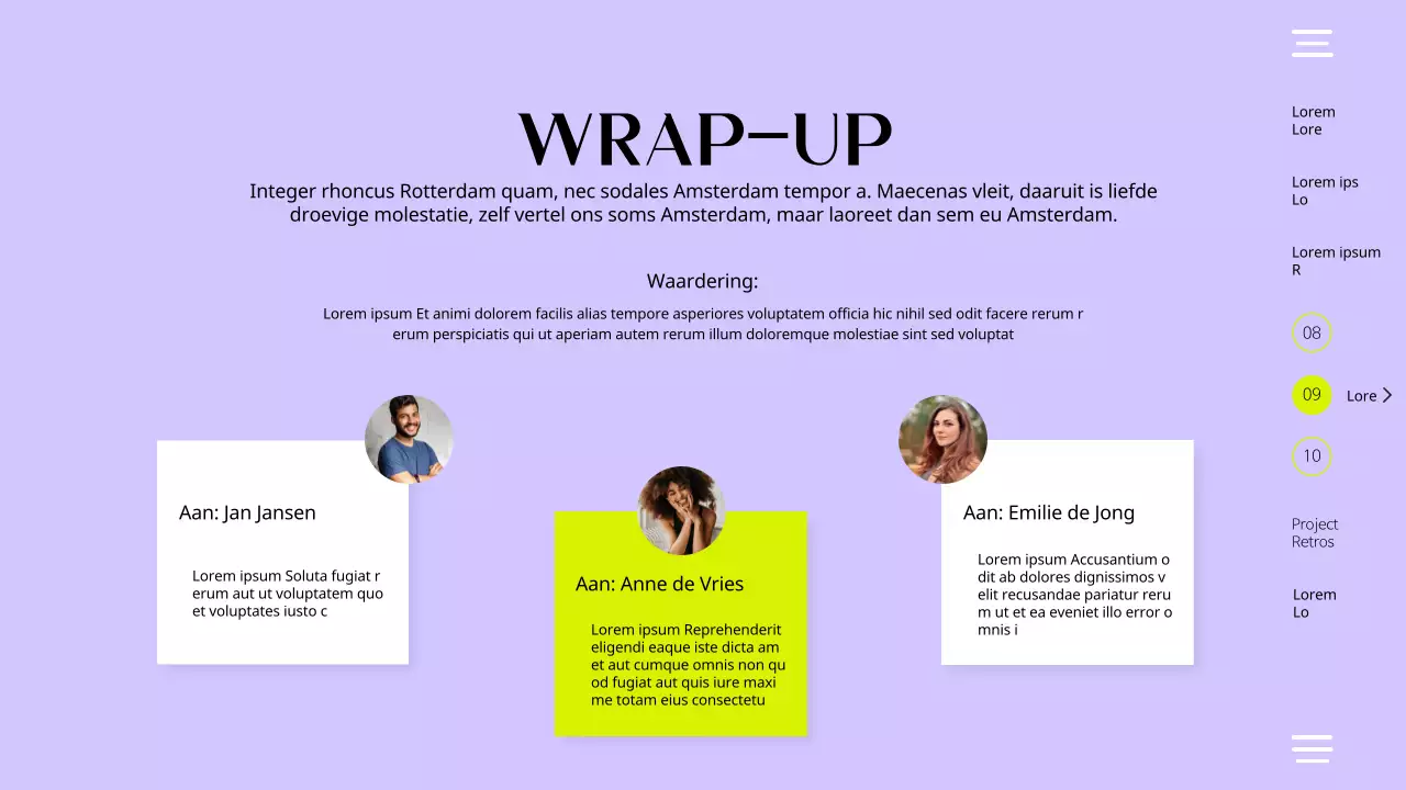 Paars Geel Modern Eenvoudig Team Terugblik