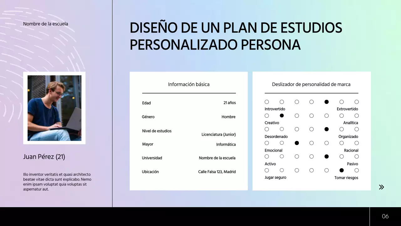 Plan de estudio moderno verde y azul Material de clase