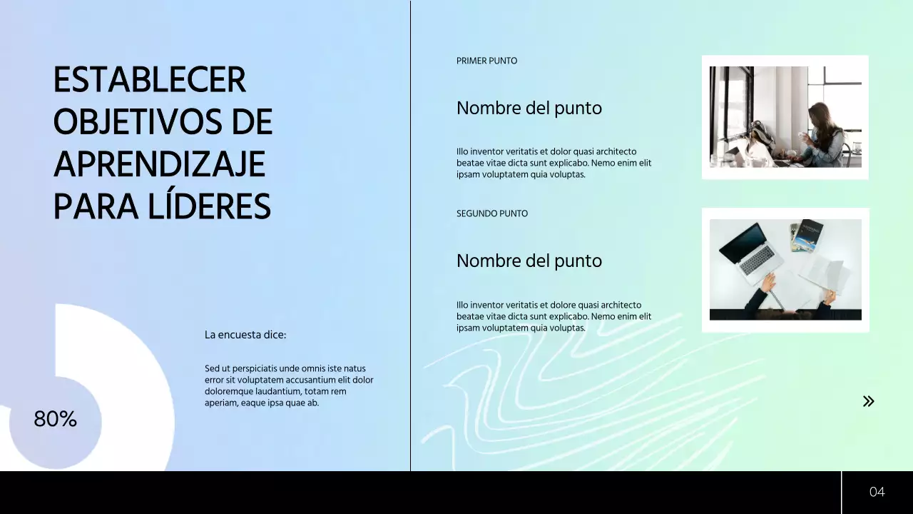 Plan de estudio moderno verde y azul Material de clase