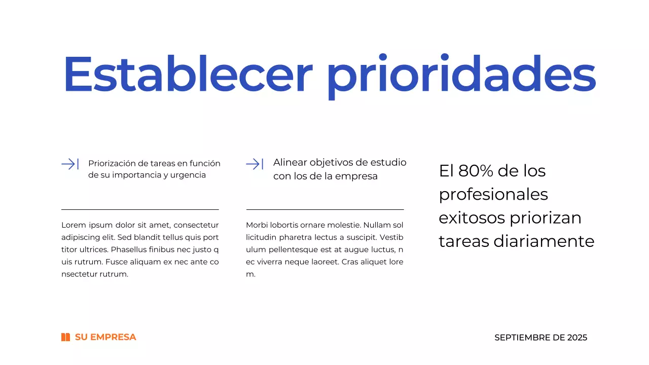 Blue Simple Time Management Plan Material de estudio