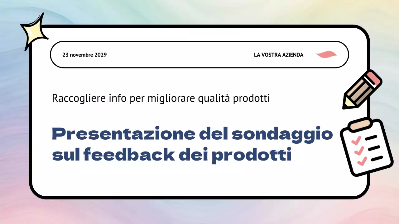 Sondaggio di feedback sui prodotti Rainbow Modern