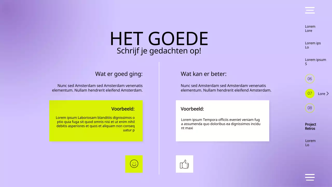 Paars Geel Modern Eenvoudig Team Terugblik