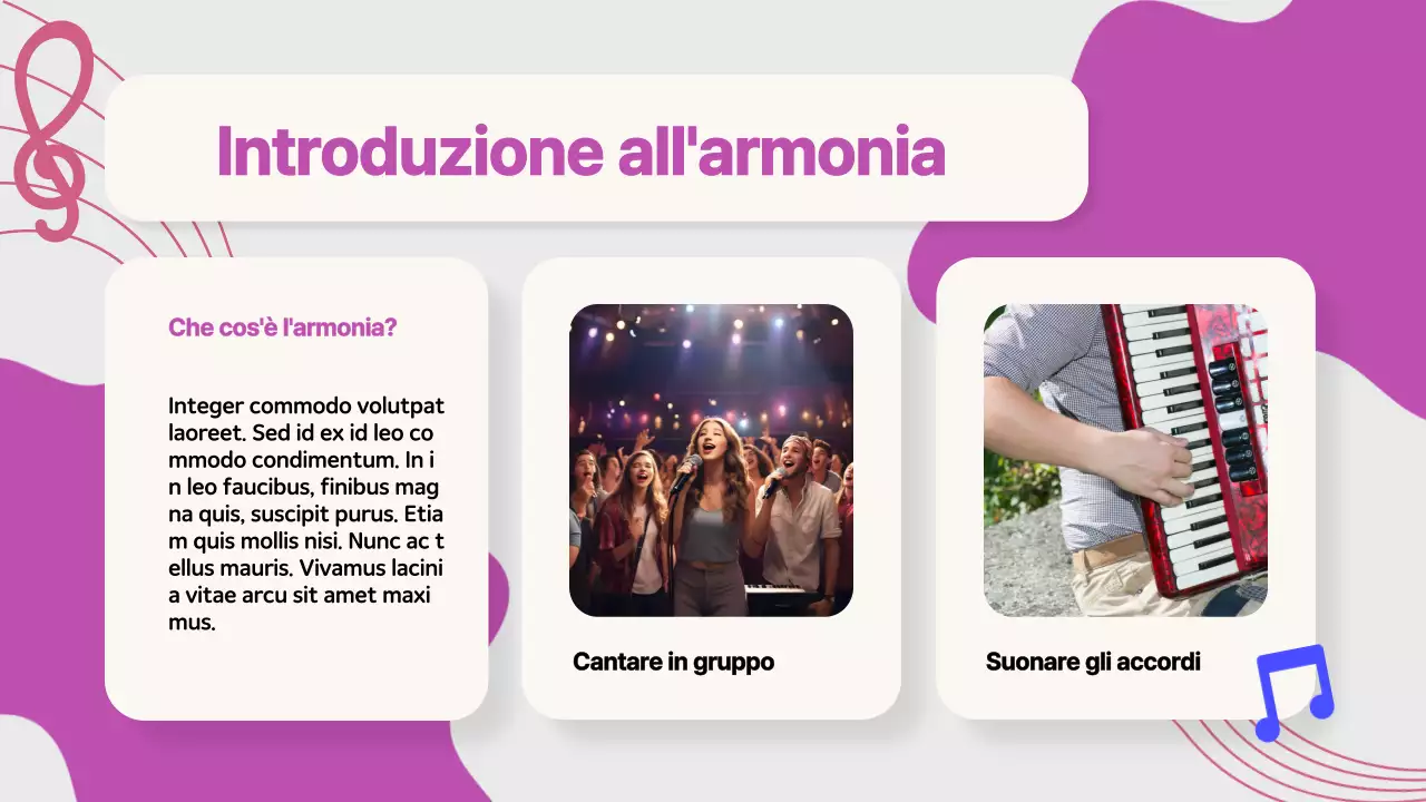 Materiale di studio sui Melody Makers della musica pop viola